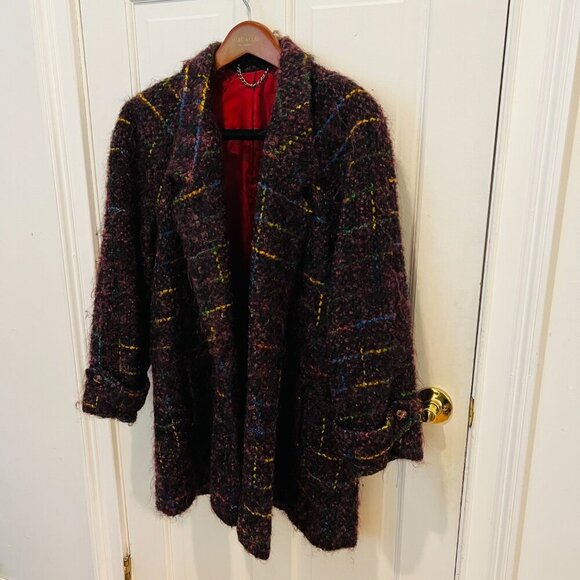 Vintage Jules Tournier Made in France Wool Mohair Short Coat Size Medium - Picture 3 of 16